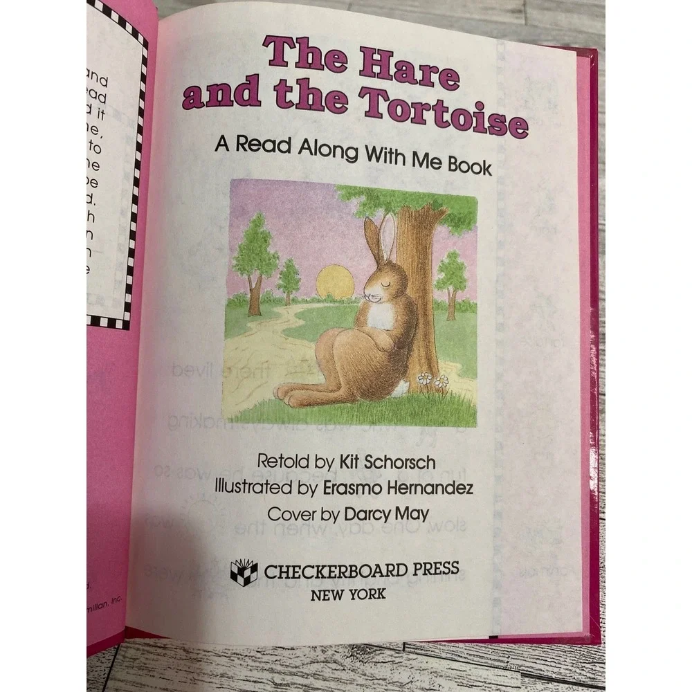 The Hare and the Tortoise Kit Schorsch 1989 Hardcover Rebus Book Kids Children